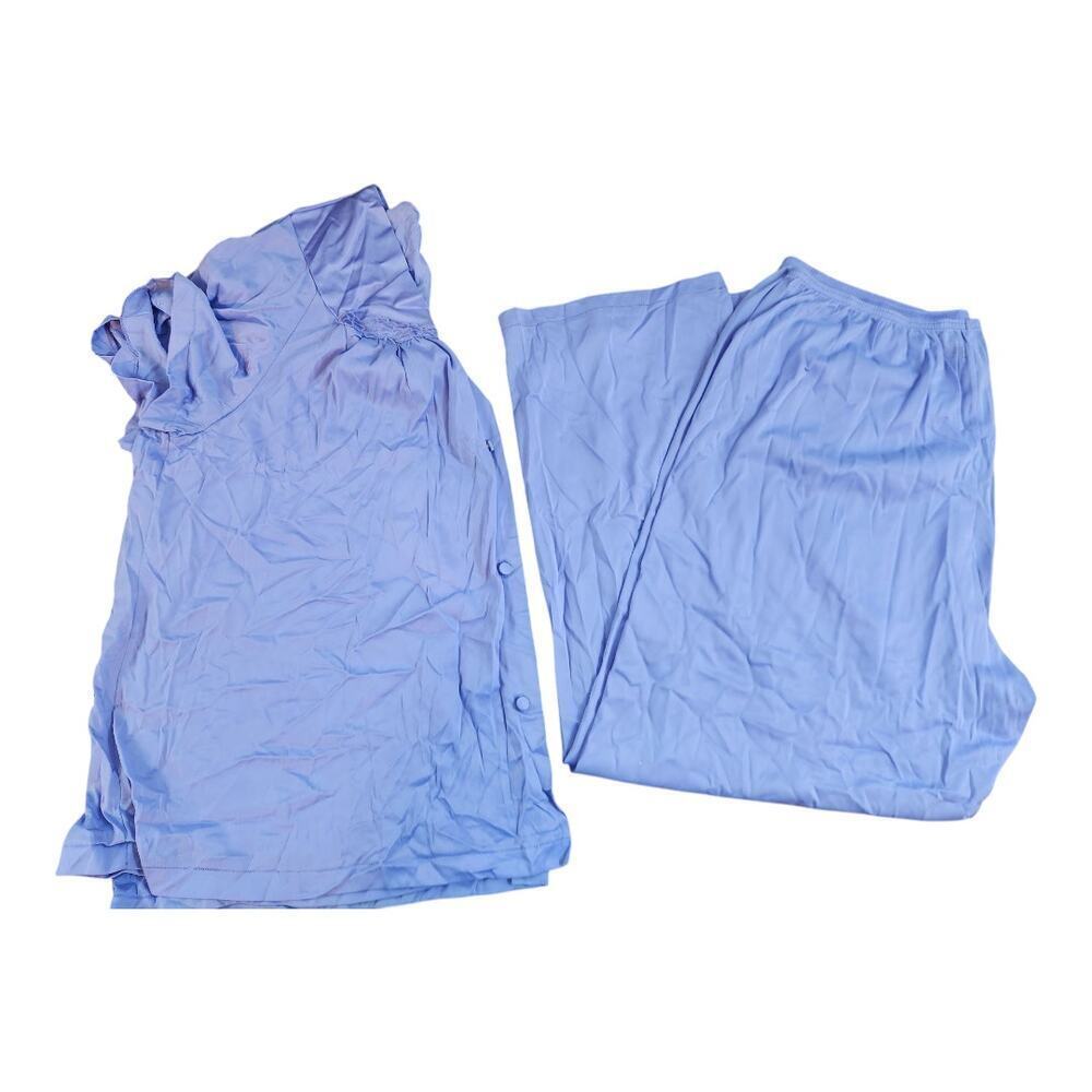 Vanity Fair intamites pajama set sz 2XL blue short sleeve shirt stretch pants